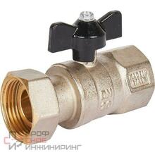 Кран шаровой с накидной гайкой STOUT ВР/накидная гайка ручка бабочка 1х1