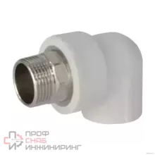 Угольник РосТурПласт PP-R бел комб п/ключ Дн40х1 1/4" НР 31115