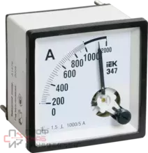 Амперметр IEK Э47 72х72мм 2000/5А кл. точн. 1.5 IPA10-6-2000-E