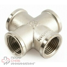 Крестовина 3/4"-3/4"-3/4"-3/4", General Fittings 2700, резьба-резьба, вн., латунь никелированная