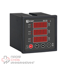 Вольтметр цифровой EKF VD-723 на панель 72х72 трехфазный