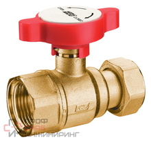 Кран шаровой FAR 3/4 латунный с накид.гайкой 1 красная ручка