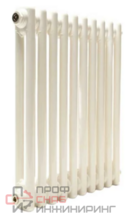 Трубчатый радиатор ТЕПЛОФОРТ двухтрубный, габаритная высота секции 575 мм (межосевое расстояние 500мм)  12 секций, боковое подключение 3/4”, цвет белый глянец