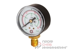 Манометр Росма ТМ-210Р.0 (0-1,6MPa) (0-30/4L/min) 12x1,5.2,5.N2.двойная шкала