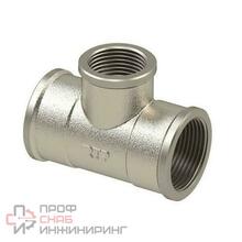 Тройник латунный переходной Ду25х15х25 м/м никель РосТурПласт 25200
