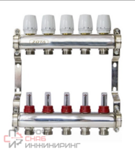 Коллектор нержавеющий Zota с расходомерами 4 выхода