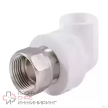 Угольник РосТурПласт PP-R бел комб Дн20х1/2" нак/г 14265