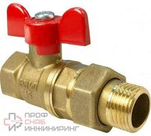 Кран шаровой VALFEX для ВОДЫ амер-ка, 1" ВР/НР ручка-бабочка, латунный 11Б27фт1М VF.227.LB1.100.Bir