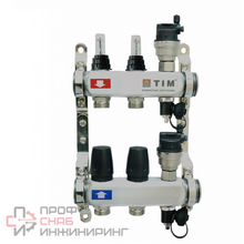 Коллекторная группа со встроенным расходомером в сборе, 1"х 5 вых. 3/4 ЕК TIM