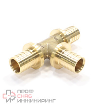 Тройник 25-25-25, WAAG Axial, надв.гильза-надв.гильза, латунь