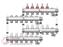Коллектор нержавеющий Wester 1"-3/4 в сборе с расходомерами на 11 выходов
