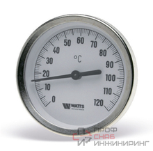 Термометр WATTS аксиальный F+R801 OR, 100 мм, 0-120 С, гильза 50 мм