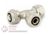 Тройник Uni-fitt обжим 16 никелированный