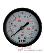 Манометр аксиального подключения 1/4" - 16 бар TIM