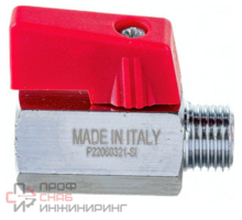 ITAP Кран шаровой MINI, рукоятка-флажок, резьба нр-вр 3/8 /20/320/ 126/3/8 1260038