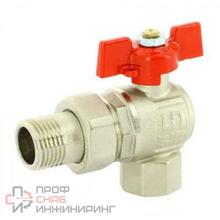 Кран угловой НВ 1/2" с разъемным соединением, полнопроходной, бабочка