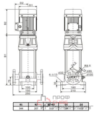 Многоступенчатый насос Wellmix CV 3- 7-0-HQCV (3х380В, 0.55кВт, IE3)