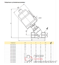 Клапан с пневмоуправлением Kipvalve Ду32 PNU212