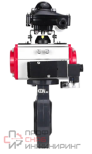 Затвор дисковый поворотный DN.ru WBV4242E-2W-Fb-ISO Дн80 Ру10 межфланцевый, корпус - НПВХ, диск - НПВХ, уплотнение - EPDM, с пневмоприводом PA-DA-052, пневмораспределителем 4M310-08 220В и БКВ APL-210N