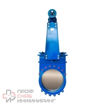 Задвижка шиберная Benarmo чугун DN800 PN6 двусторонняя с редуктором под электропривод NBR