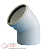 Отвод бесшумный ПП 50 45гр. Политэк