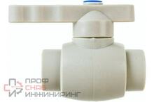 Кран шаровой РосТурПласт PP-R полный проход 20 серый