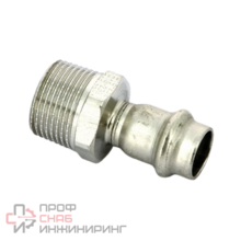 Переход НР 15 х 3/4" Sanpress Inox с SC-Contur, нержавеющая сталь 436452 Viega