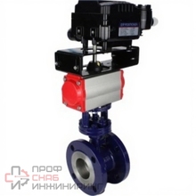 Затвор дисковый поворотный с тройным эксцентриситетом DN.ru WBV3EX-3432M-1W-F-ISO Ду100 Ру25 с пневмоприводом DN.ru PA-SA-160 и позиционером DN.ru YT-1000RSN без обратной связи