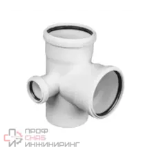 Крестовина РосТурПласт PP-H 2-пл бел б/ш Дн110х110х50х87гр лев в/к