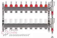 Блок коллекторный OKSELER с расходомерами и автоматическими воздухоотводчиками 9 выходов, 1x3/4EK