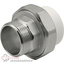 Муфта THERMOLIGHT комбинированная разъемная PP-R НР 50х1 1/2" белый (4/36)