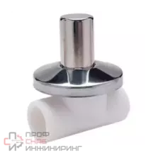 Клапан PP-R белый запорный хром Дн20х90гр Ру25 РосТурПласт