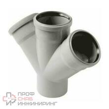 Крестовина PP-H одноплоскостная серая б/н Дн110х50х50х45гр в/к VALFEX 27111550