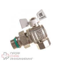 Кран шар. Superior угловой с разъем. Со. и стоп. кол., белая ручка-бабочка, вн.-на.рез.3/4" IVANCI