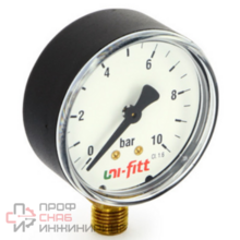 Манометр Uni-fitt радиальный 16 бар, диаметр 80 мм, 1/2"Н