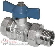 Кран шаровый AQUALINK с американкой прямой 3/4 бабочка