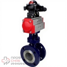 Затвор дисковый поворотный с тройным эксцентриситетом DN.ru WBV3EX-3431M-1W-F-ISO Ду80 Ру25 корпус - углеродистая сталь WCB, диск - нержавеющая сталь 304, уплотнение - METAL, с пневмоприводом DN.ru PA-DA-105 и БКВ DN.ru APL-210N