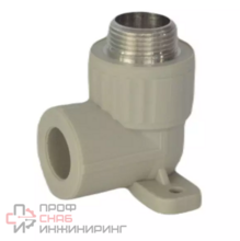 Угольник PP-R серый комбинированный Дн25х3/4" НР с креплением VALFEX 10121125Г