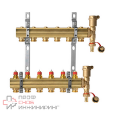 Комплект коллекторов Ридан FHF-6R set с кронштейнами и воздухоотводчиками, 6 контуров