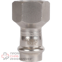 Переходник Rommer ВПр-ВР 18х3/4 из нержавеющей стали