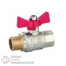 Кран шаровой ViEiR 1/2" F/М (бабочка)  никель