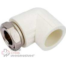 Угольник с накидной гайкой PPR РОСТУРПЛАСТ D25х3/4 мм белый