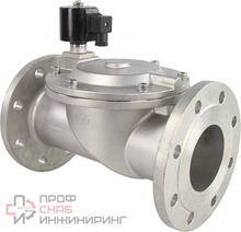 Клапан электромагнитный DN.ru VS631-NF-NC-24VDC Ду100 Ру10, соленоидный двухходовой, корпус - нержавеющая сталь 304, уплотнение - NBR, фланцевый, нормально-закрытый, пилотный, катушка - 24В DAR