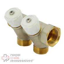 Коллектор НВ 3/4' 2x1/2' Н 38мм никелированный с вентилями Itap