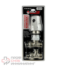 Комплект терм. оборуд. для радиатора прямой с переходом на "Евроконус" 1/2" х 3/4" (ЕК) VALFEX (40) К