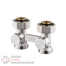 Прямой Н-образный клапан SR Rubinetterie для нижнего подключения отопительных приборов 3/4”E x 3/4”E