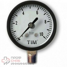 Манометр радиального подключения 1/4" - 10 бар TIM
