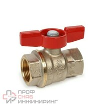 Кран шаровой, R911, DADO, 3/4", ВВ, ручка-бабочка красная, никелированный Giacomini