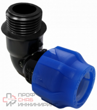 Отвод Valfex 90° 25-3/4", обжим-резьба, нар., PP-R, для ПНД труб