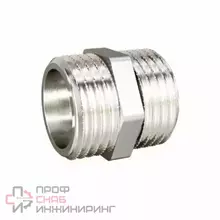 Ниппель прямой LD Pride DN15 (1/2") НР/НР латунь никель с биркой